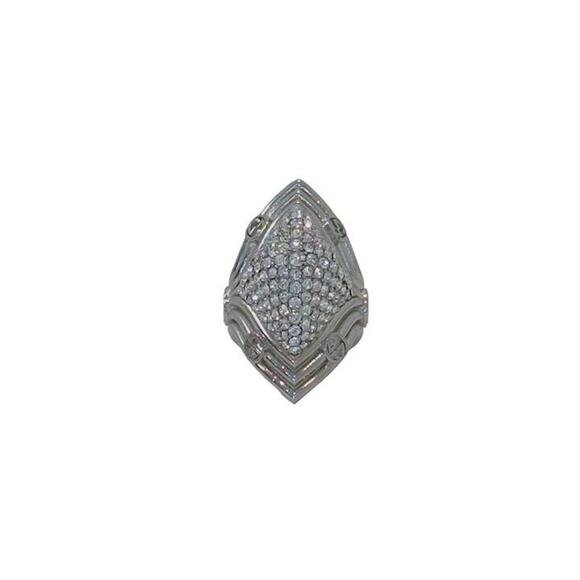 Gucci Interlocking GG Crystal Silver Ring - Picture 1 of 5